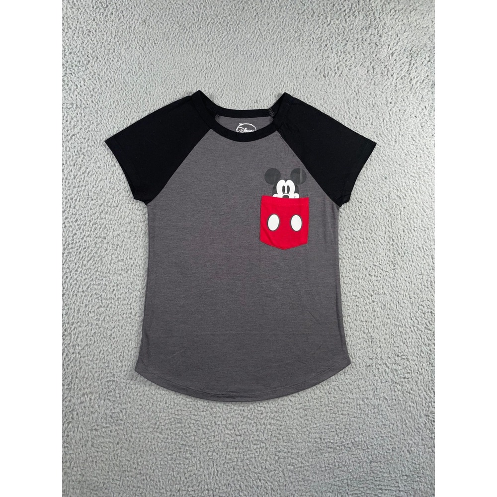 Disney Mickey Mouse T Shirt Womens Small‎ Short Sleeve Pocket Tee Lightweight